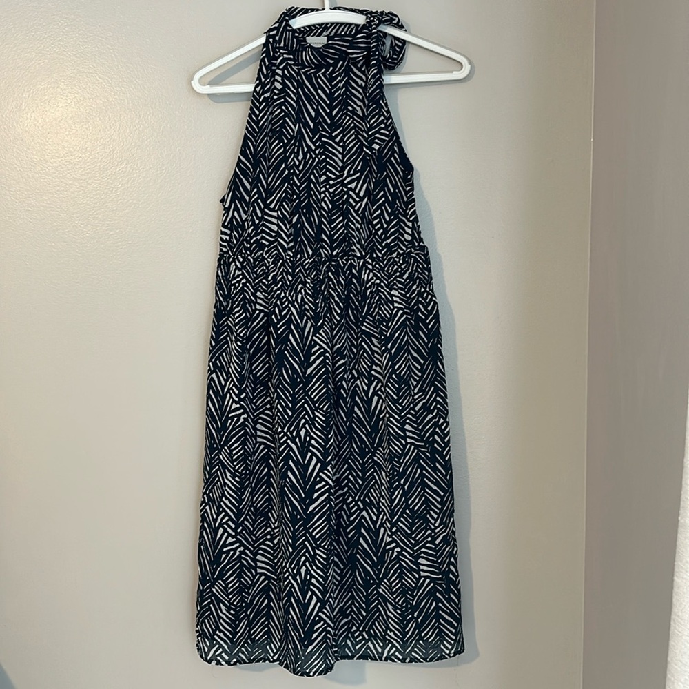 Women’s Navy Neck Bow Tie Dress - Merona - Small
